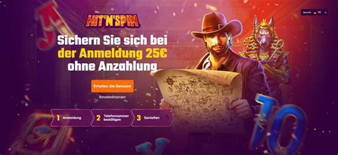 Hit'n'Spin Casino 25 Euro Bonus ohne Einzahlung oder 50 FS.